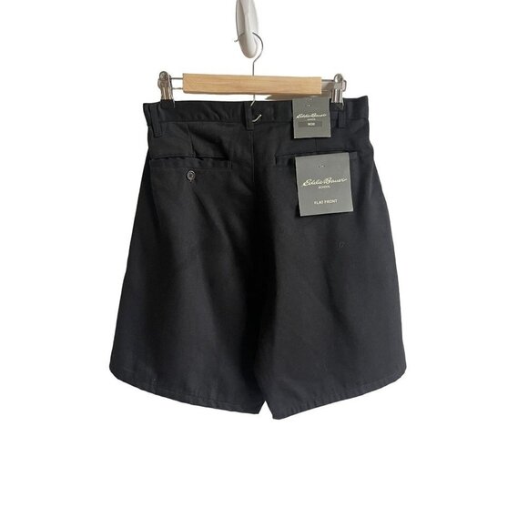 New! Eddie Bauer Uniform School Black Chino Shorts Flat Front Size W30 MSRP $32 - Picture 2 of 6